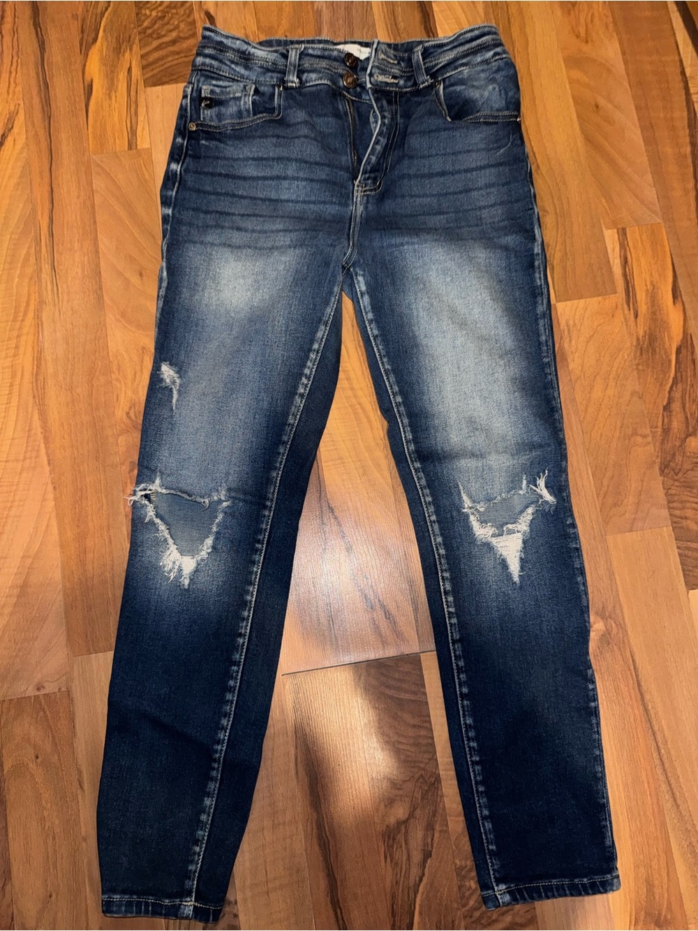 KanCan Dark Wash Distressed Skinny Jeans
